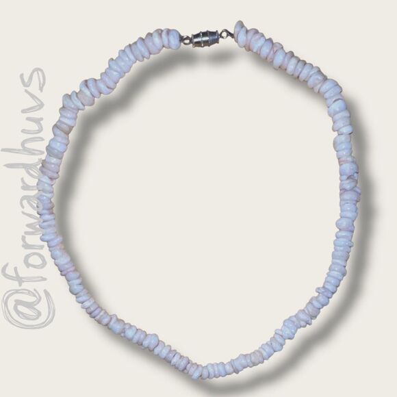 Shell Chip Necklace – Natural White and Beige Tones with Organic Texture - Picture 5 of 7